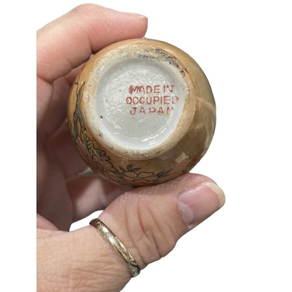 Vintage Hand-Painted Floral & Birds Mini Porcelain Vase Made In Occupied Japan - Picture 6 of 9